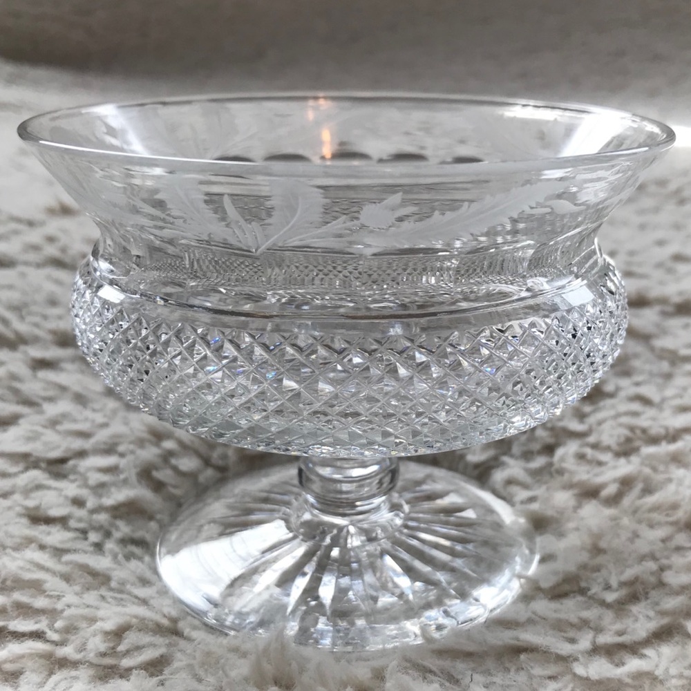 Delicate Small Crystal Pedestal Dish